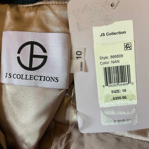 JS Collections Lace Short Sleeve Evening Gown Blue Size 10 Embroidered Formal - Picture 10 of 14